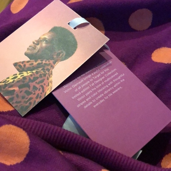 Victor Glemaud x Target Polka Dot Long Sleeve Tunic Dress Purple Large - Picture 4 of 6